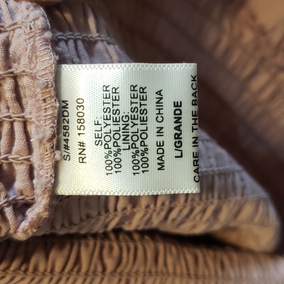 Love Tree Mauve Puff Sleeve, Ruched and Smocked Bodycon Dress, L - Picture 4 of 7